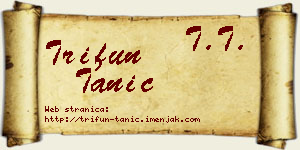 Trifun Tanić vizit kartica